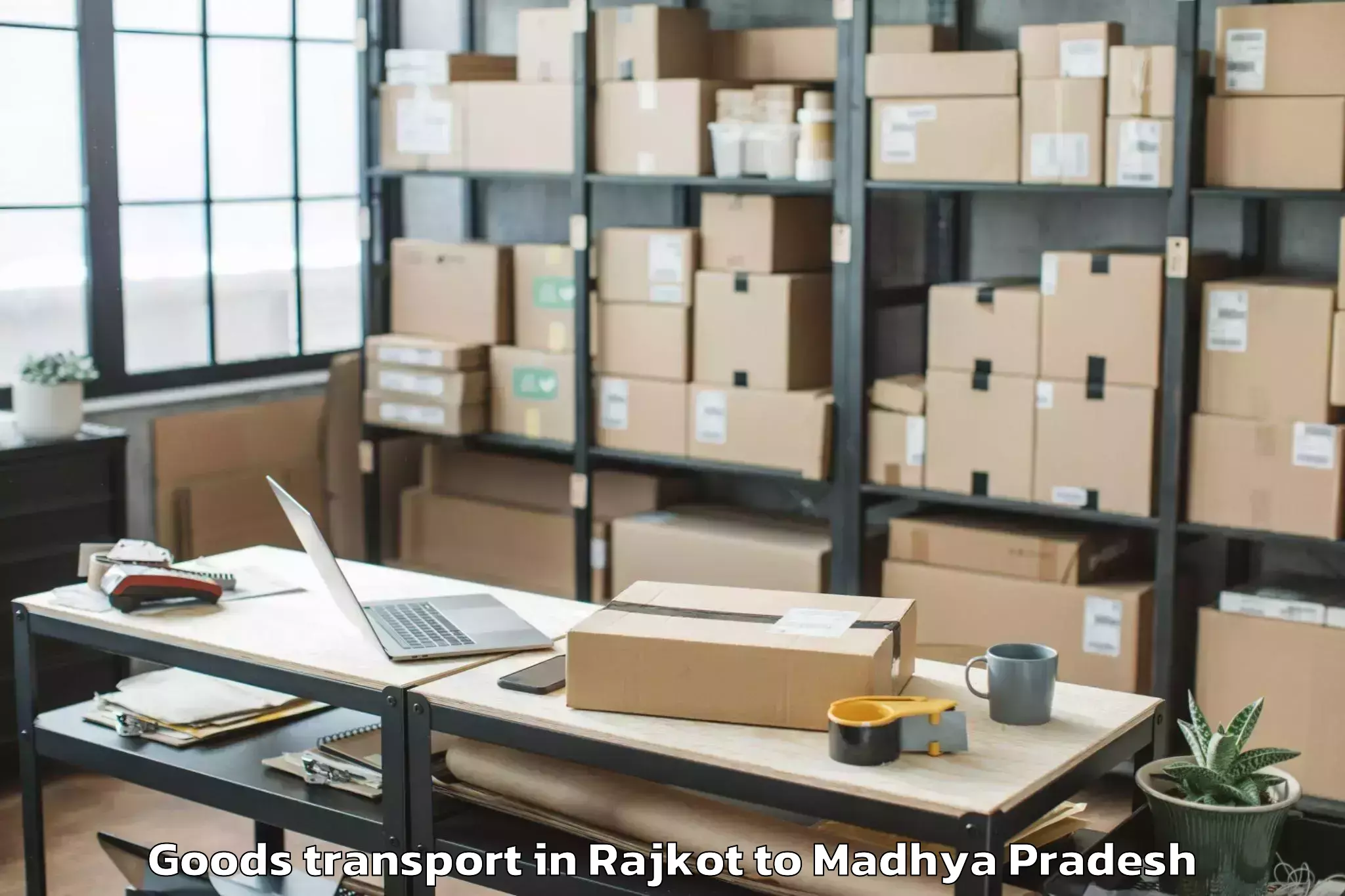 Book Rajkot to Dhana Goods Transport Online